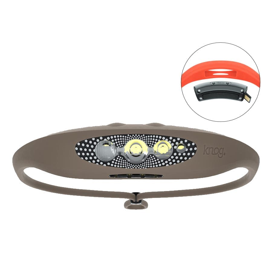 Grey rechargeable silicone head torch